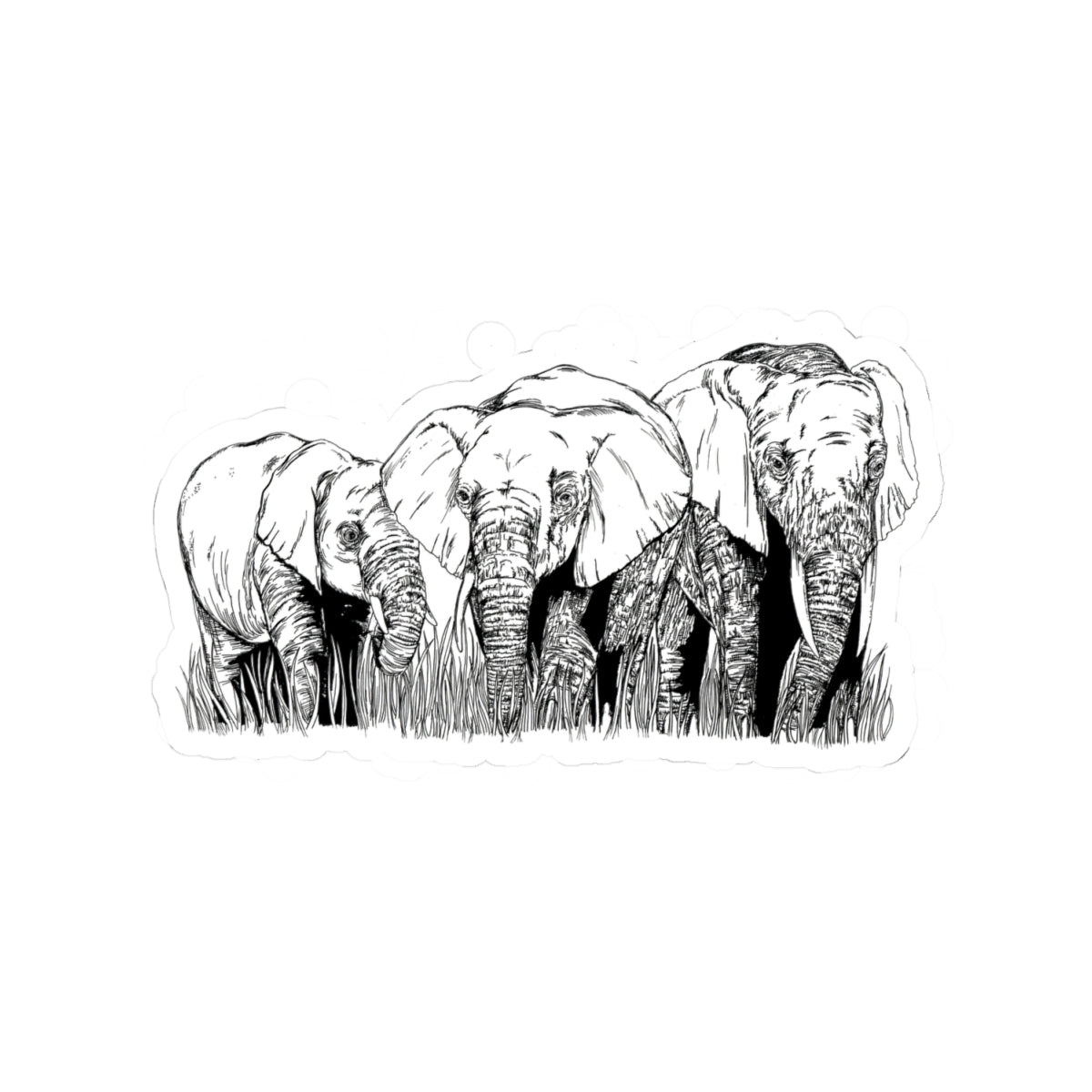 Elephant herd Kiss-Cut Stickers perfect for a laptop