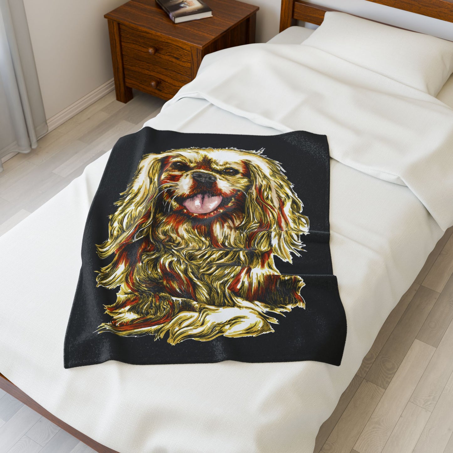 Cavalier King Charles Spaniel Plush Blanket Pet Lover Gift