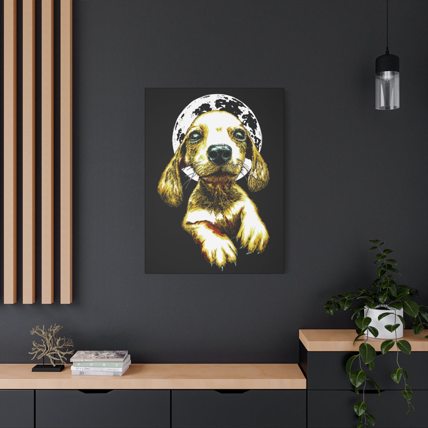 Whimsical Dog Canvas Wall Art - 1.25" Stretched Matte Print