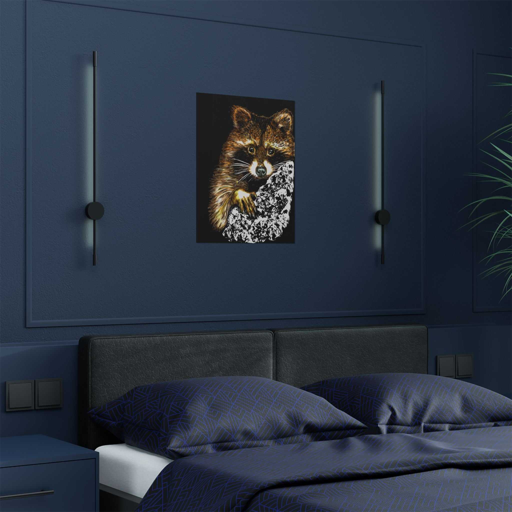 Bring the beauty of nature home with our Raccoon Wildlife Satin Poster - Hand-Drawn Raccoon Art Print. Add a touch of whimsy to your space today!