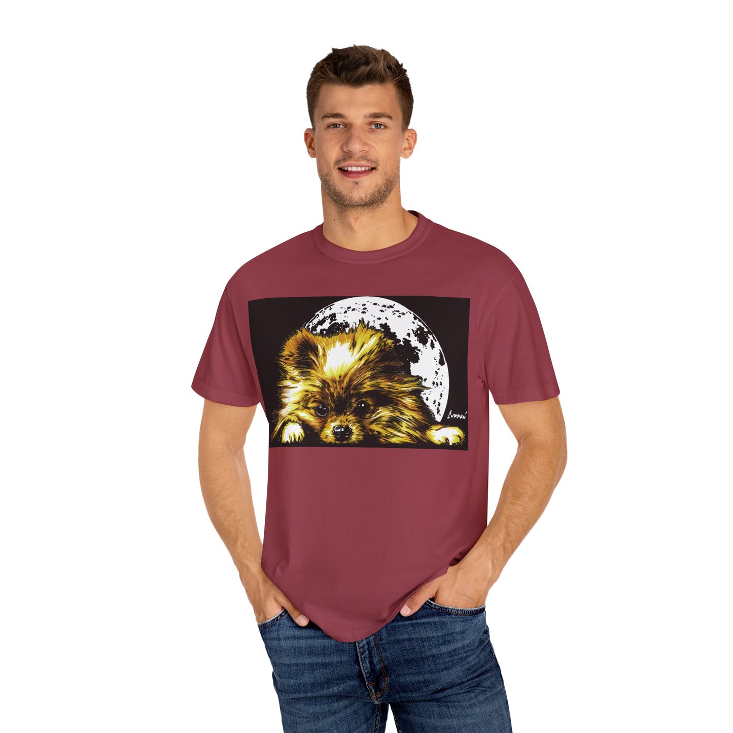 Pomeranian Unisex T-shirt - Hand Painted Art Design