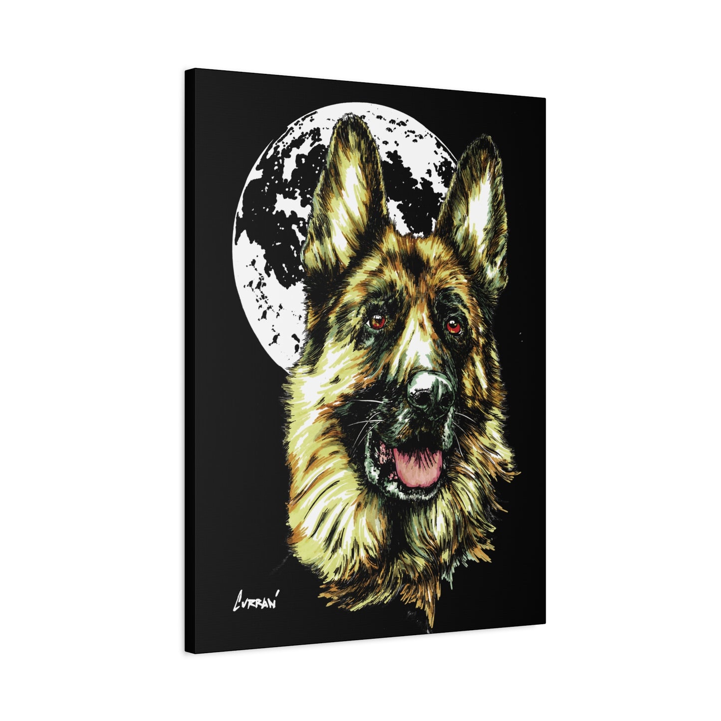 German Shepherd Print, Hand-Drawn Dog Art,