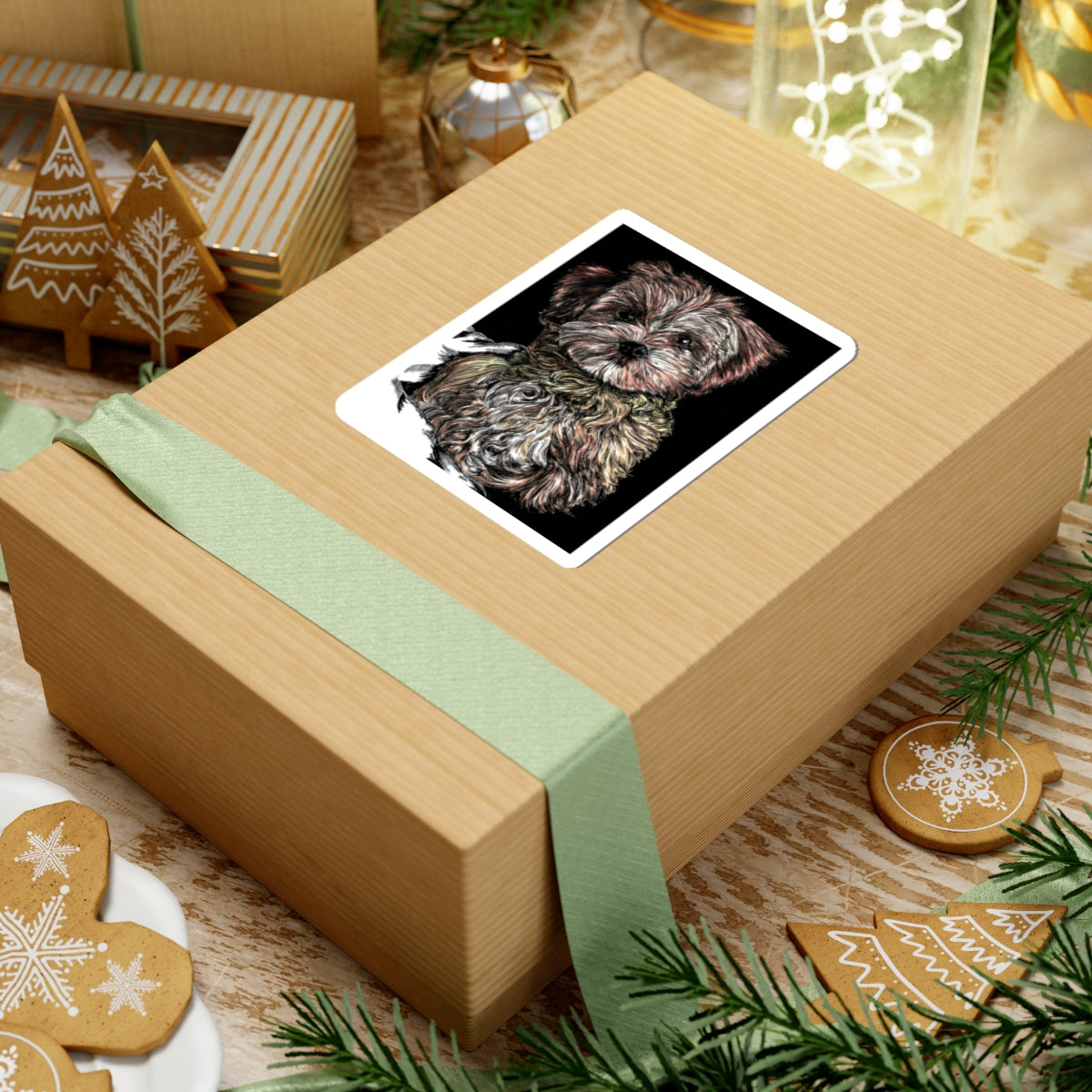 Goldendoodle Portrait Kiss-Cut Sticker
