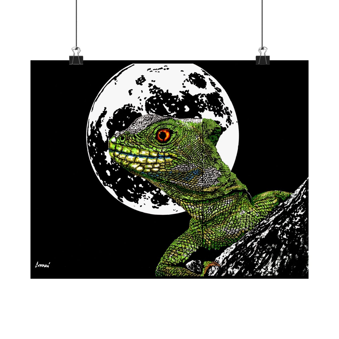 Lizard Moon Satin Poster | 300gsm Art Print for Home Décor