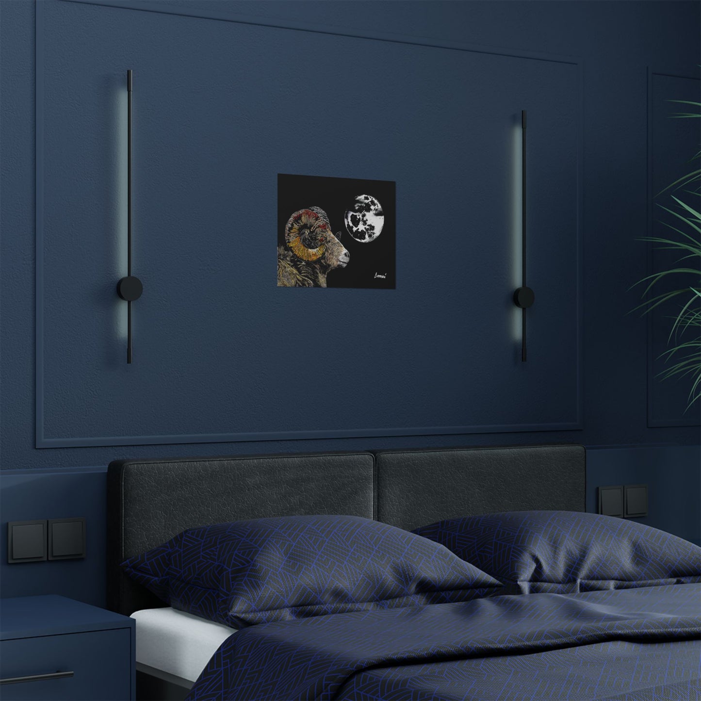 Mountain Ram Satin Poster - 300gsm Art Print for Home Decor