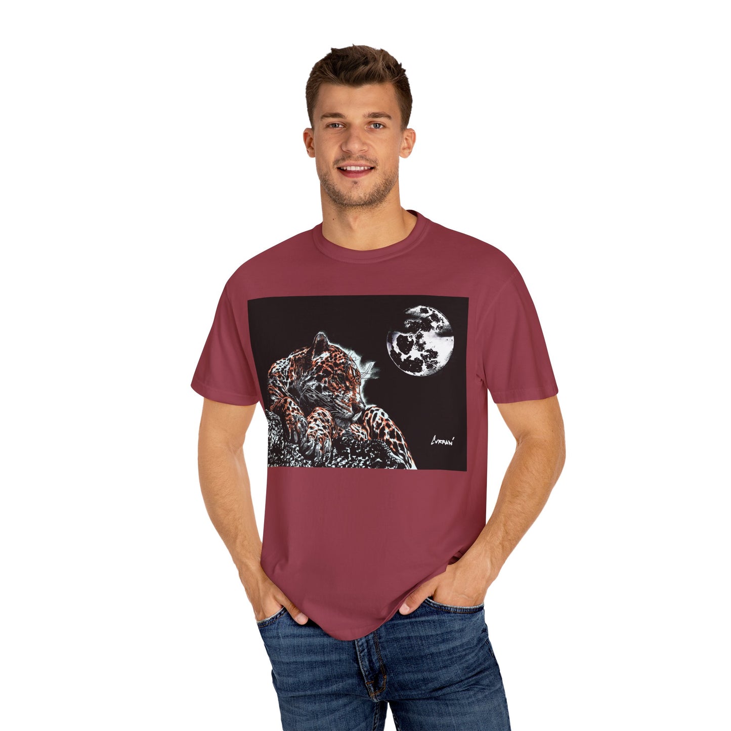 Moonlit Leopard Unisex Garment-Dyed T-Shirt
