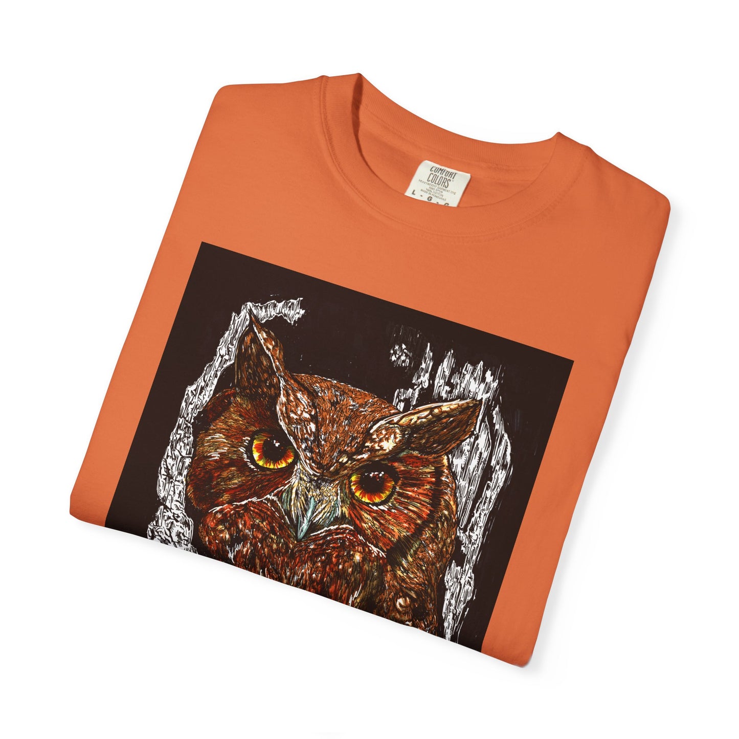 Artistic Owl Unisex Garment-Dyed T-Shirt