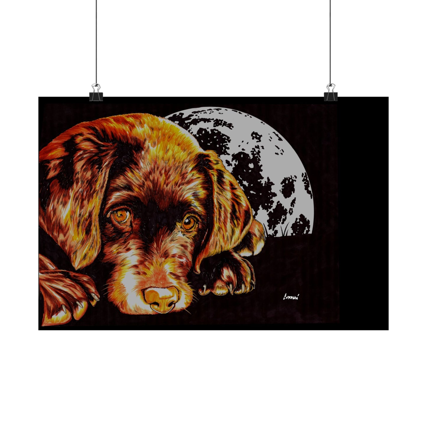 Chocolate Lab Puppy Adorable Dog Satin Poster