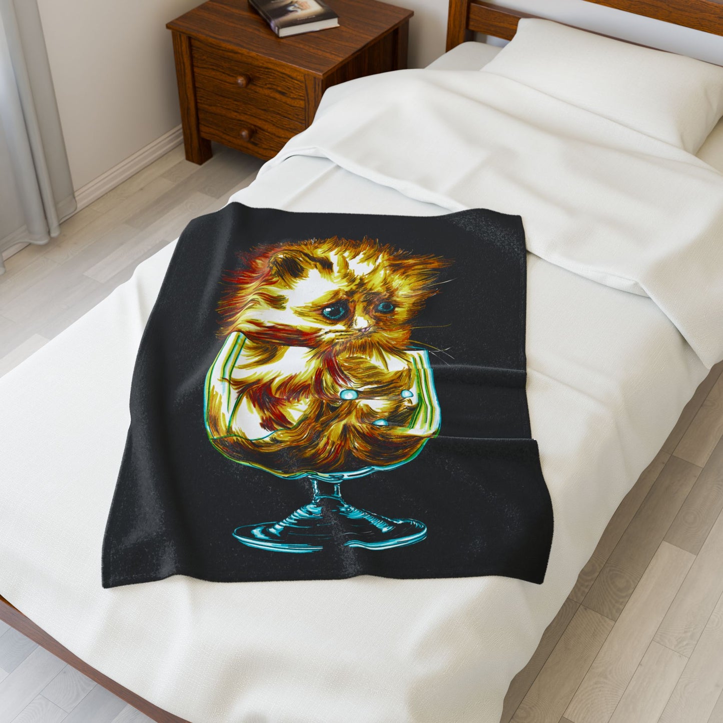 Whimsical Cat Velveteen Plush Blanket Cozy And Fun Decor