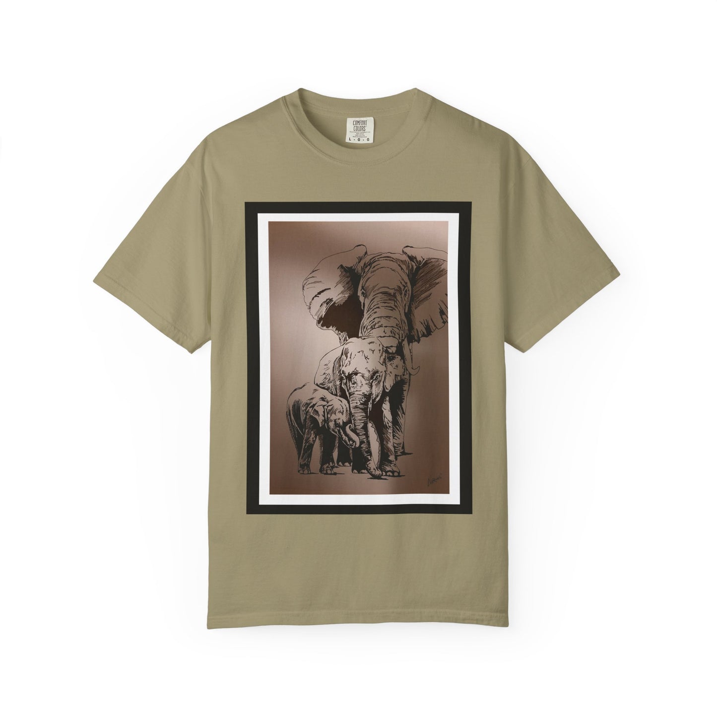 Elephant Family Garment-Dyed T-Shirt | Nature Lover's Tee