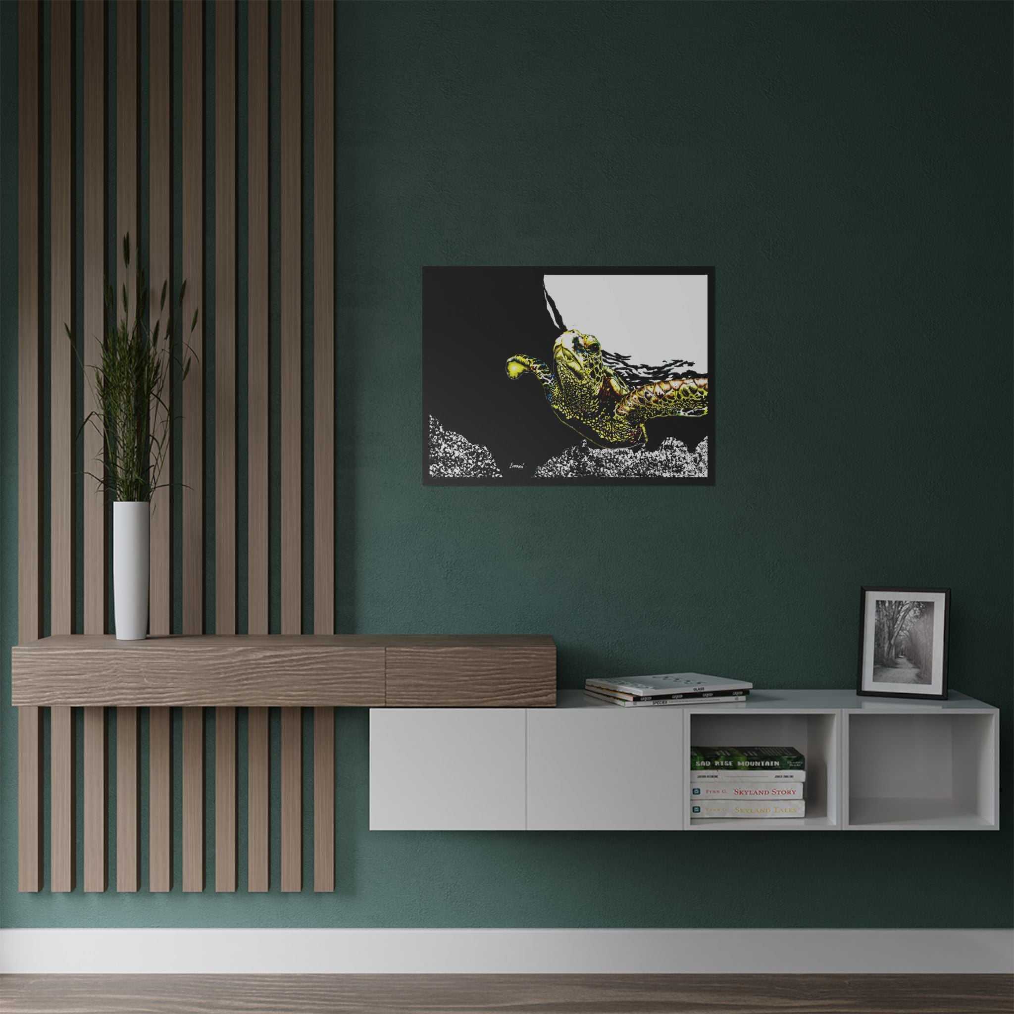 Transform your space with our stunning Sea Turtle Satin Poster, Vibrant Ocean Decor for Marine Life Enthusiasts for marine life into your home today!
