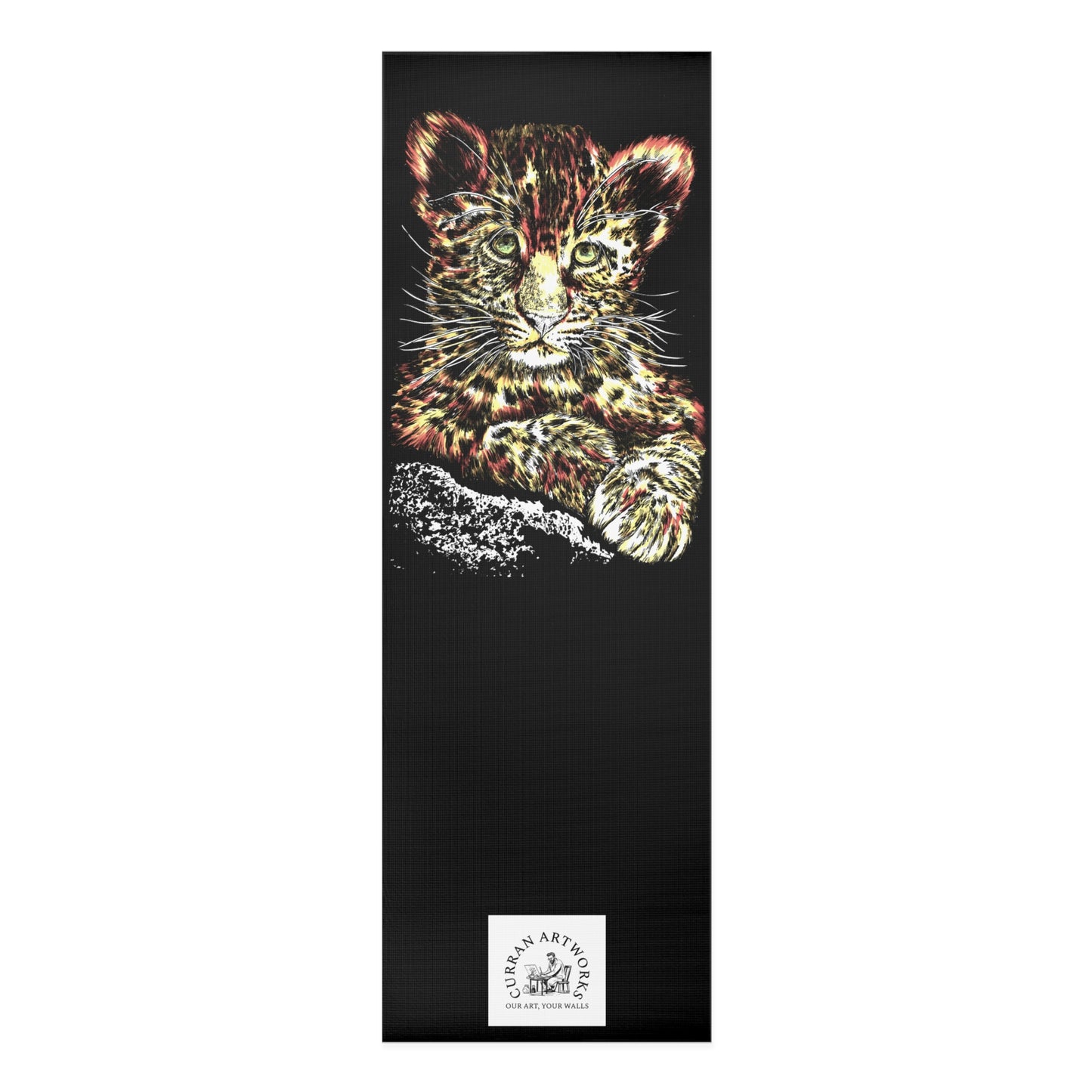 Leopard Yoga Mat, Hand-Drawn Mat, Artsy Yoga Mat, Wildlife Yoga Mat, Leopard Art Mat, Unique Yoga Mat, Great Christmas Gift, Birthday Gift