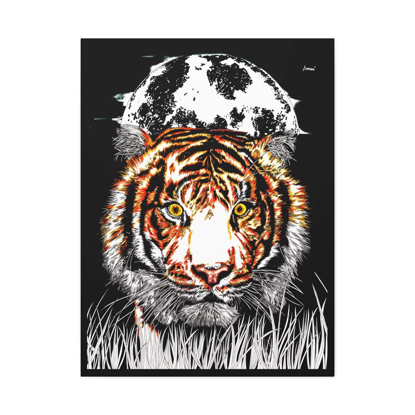 Tiger Wall Art Print of the Original, hand drawn wall art of a Tiger