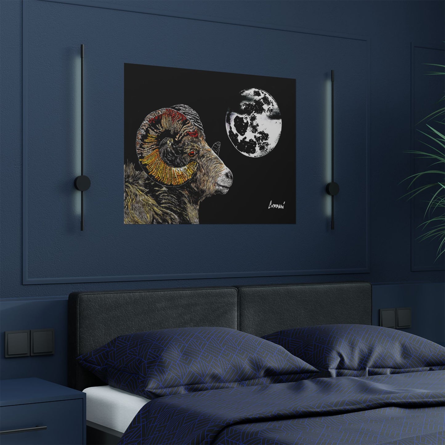 Mountain Ram Satin Poster - 300gsm Art Print for Home Decor