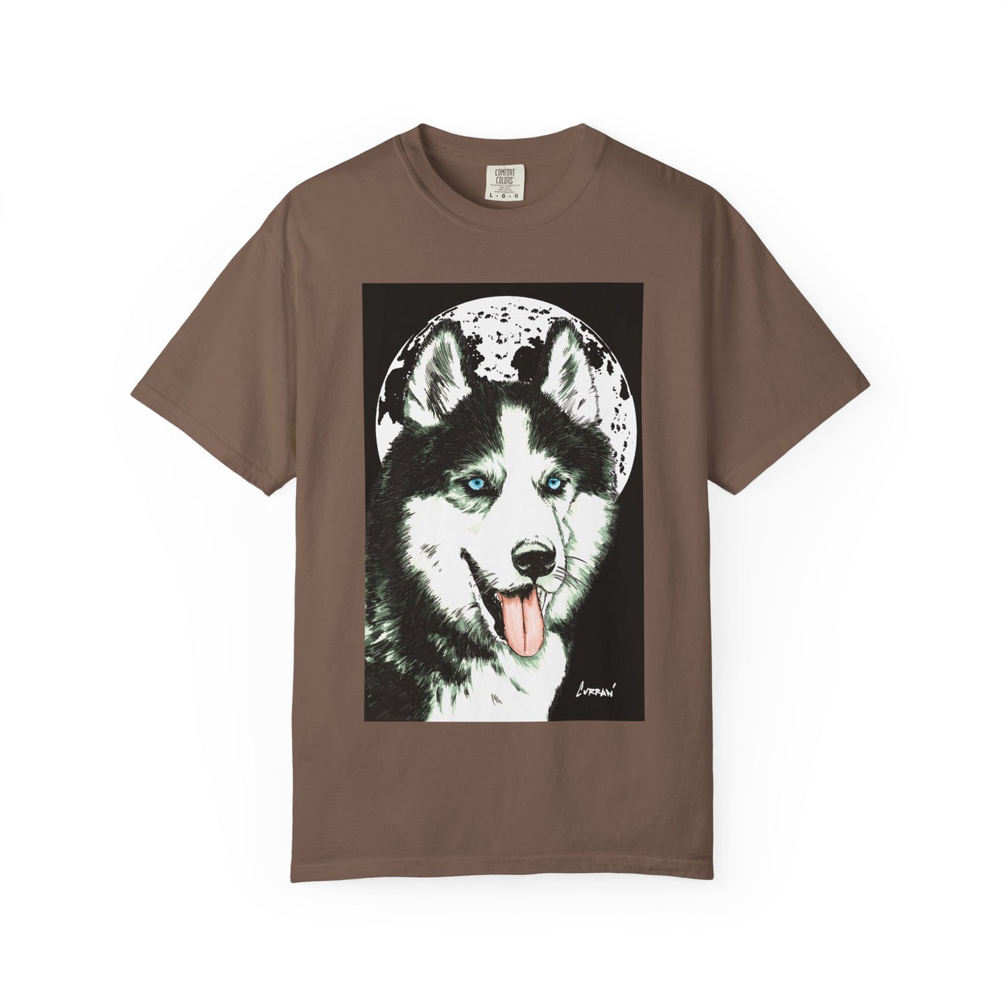 Siberian Husky Unisex Garment-Dyed T-Shirt – Original Hand-Drawn Art