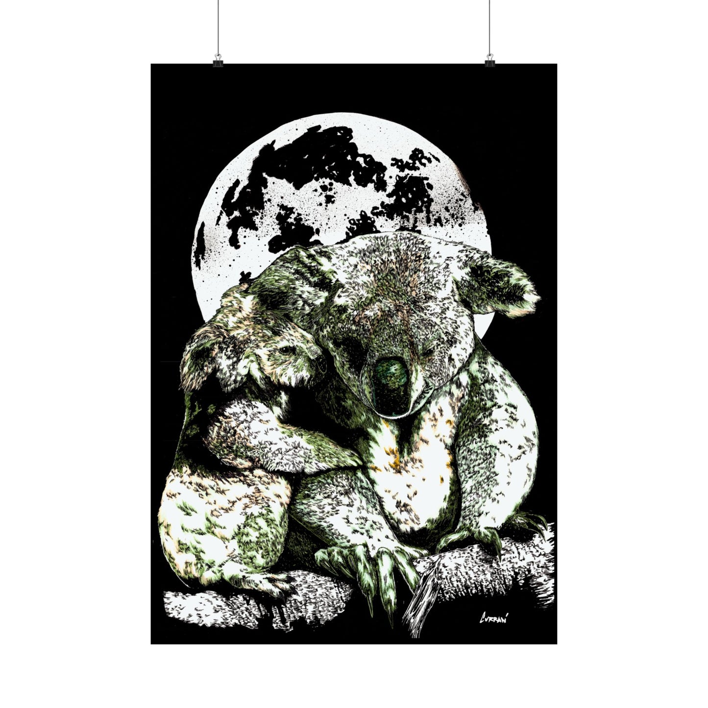 Koala Moon Satin Poster - 300gsm Wall Art for Animal Lovers