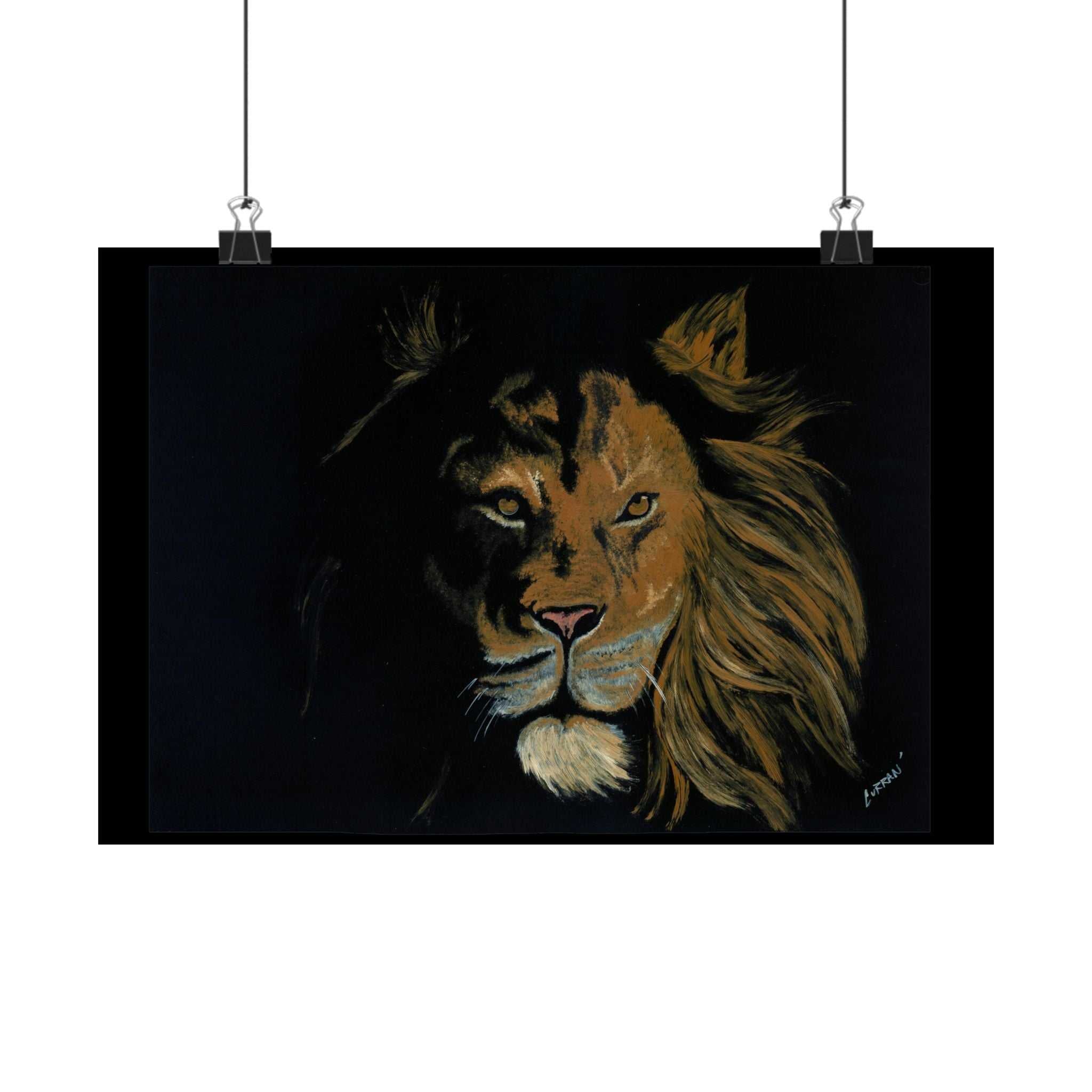 Majestic Lion Satin Poster - 300gsm Art Print for Home Decor