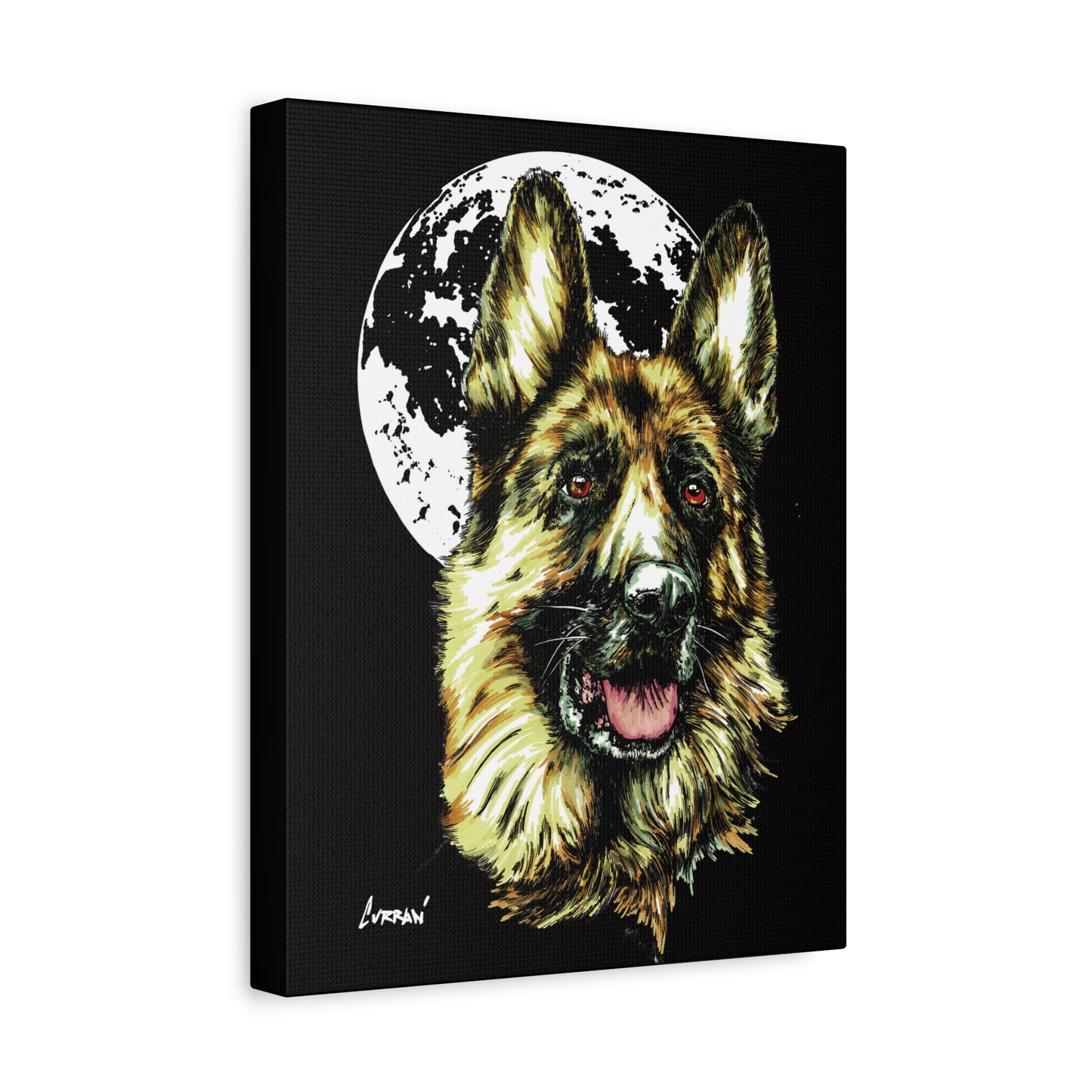 German Shepherd Print, Hand-Drawn Dog Art,