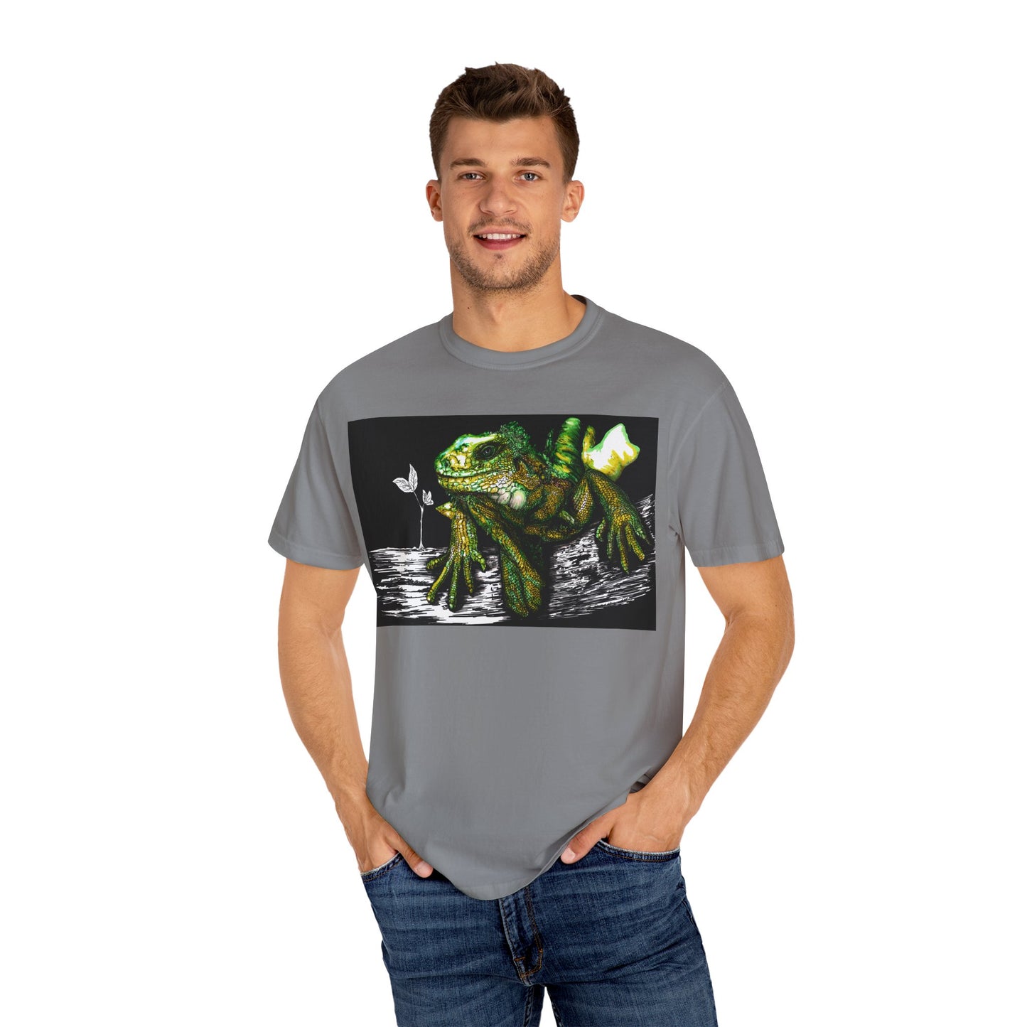 Iguana Unisex T-shirt - Hand Painted Art Design