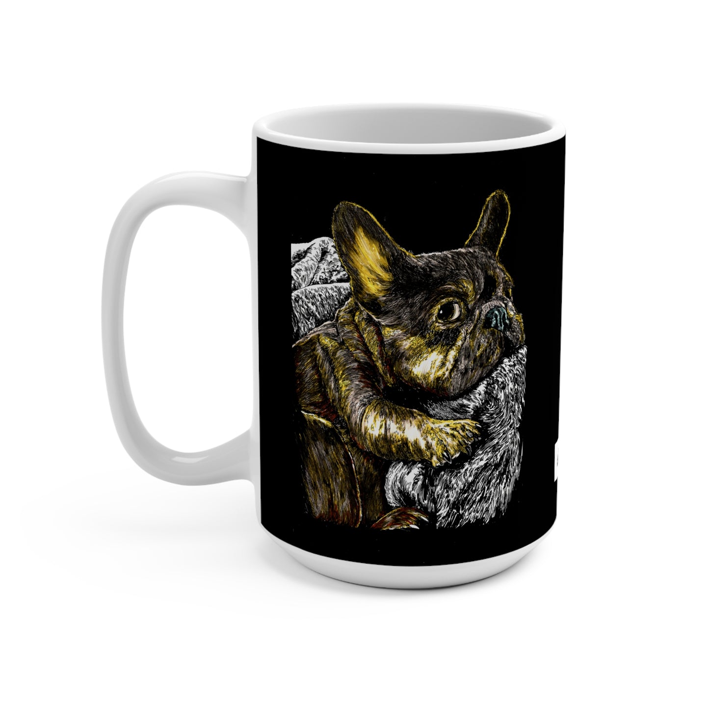 French Bulldog Design 15oz Mug, Coffee Cup for Animal Lovers