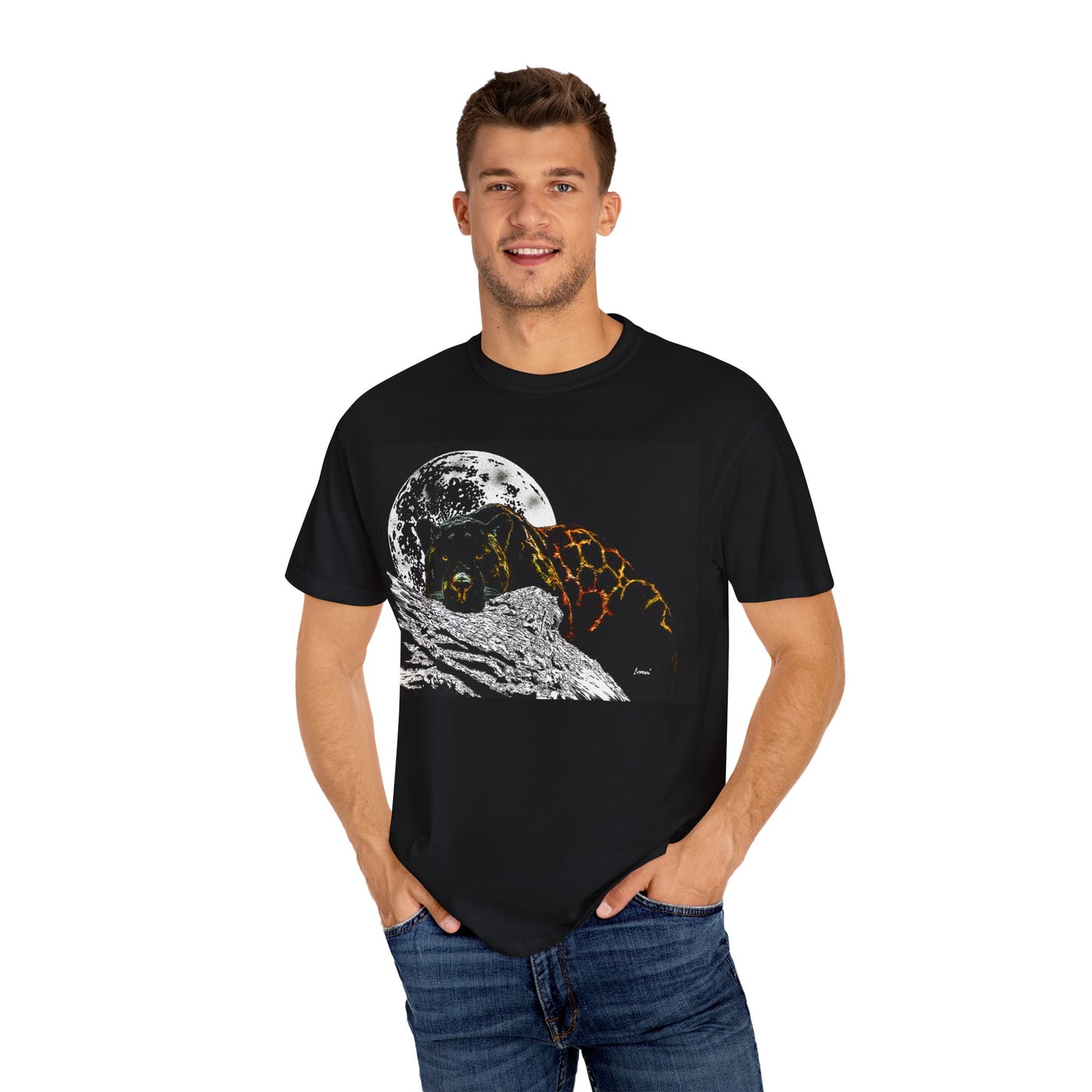 Moonlit Panther Unisex T-Shirt - Garment-Dyed Animal Tee