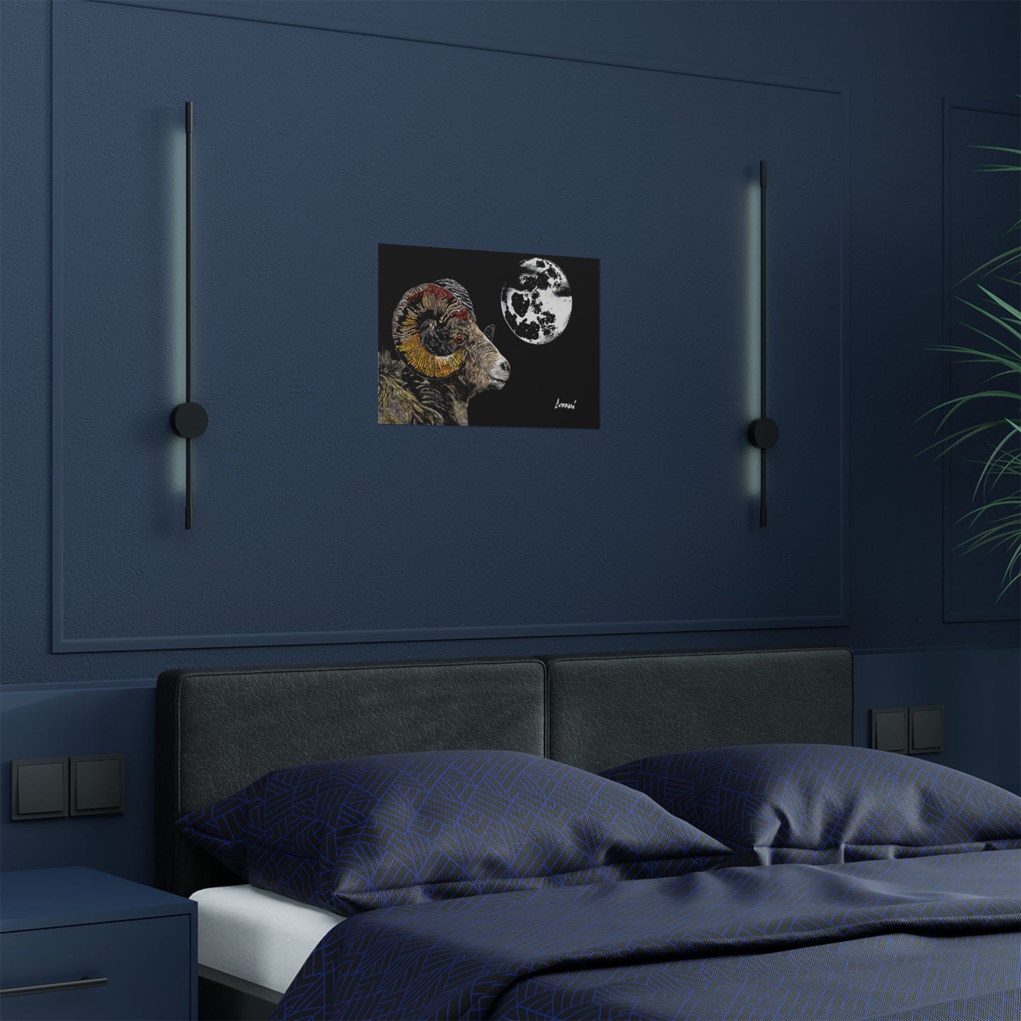 Mountain Ram Satin Poster - 300gsm Art Print for Home Decor