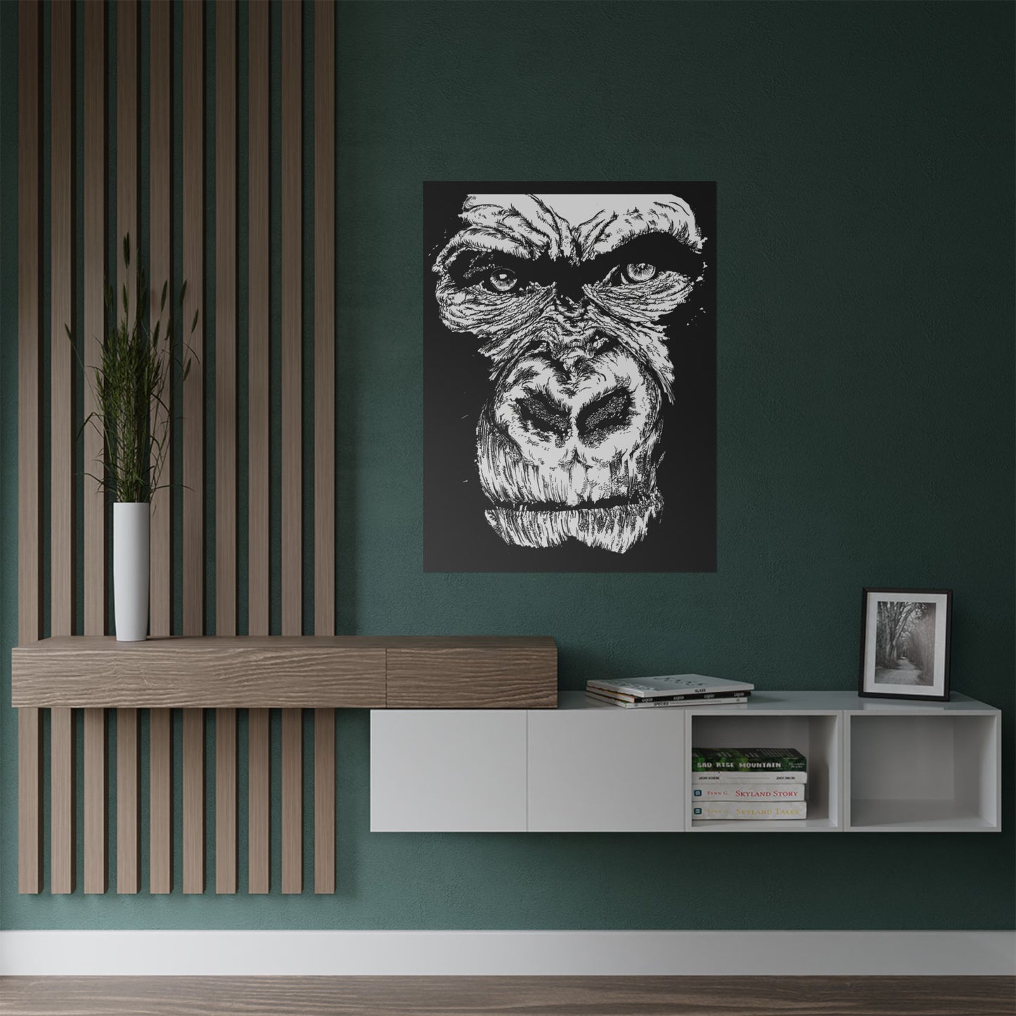 Gorilla Art Satin Poster | Eye-Catching Wildlife Decor