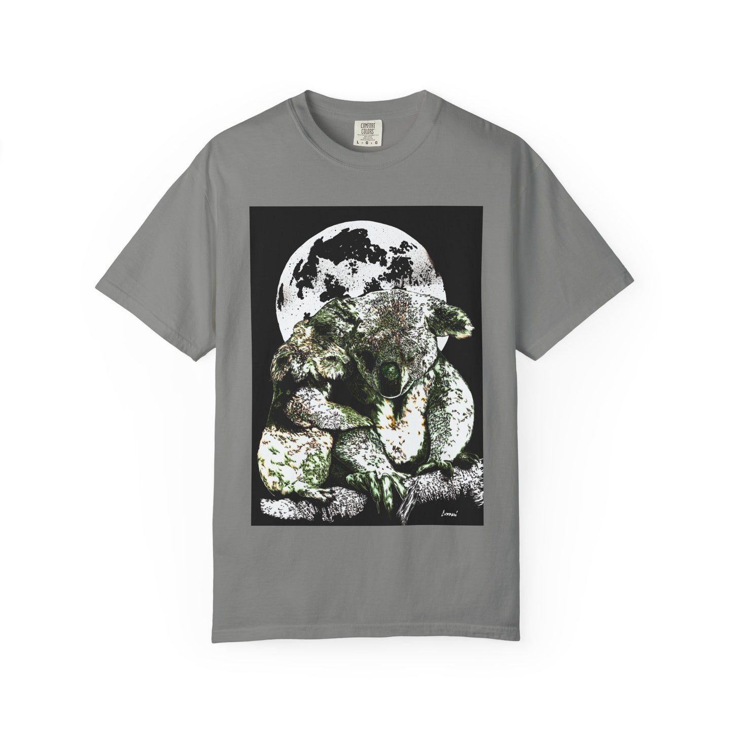 Moonlit Koala T-Shirt for Nature Lovers - Unisex Garment-Dyed Eco-Friendly Tee