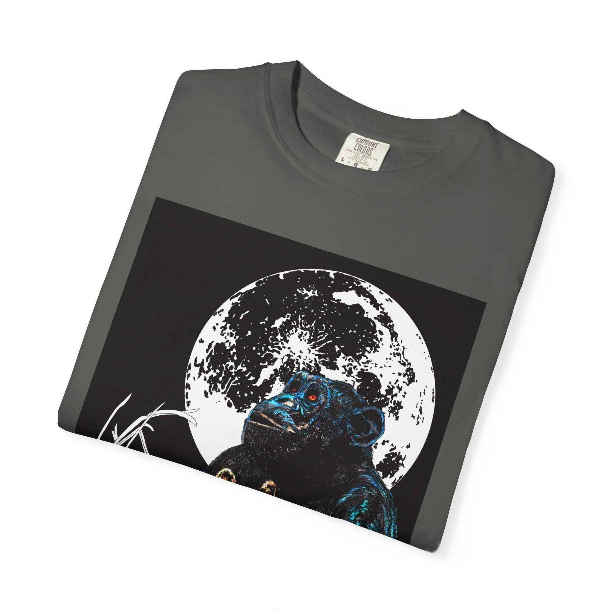 Moonlit Gorilla and Child Unisex Garment-Dyed T-Shirt