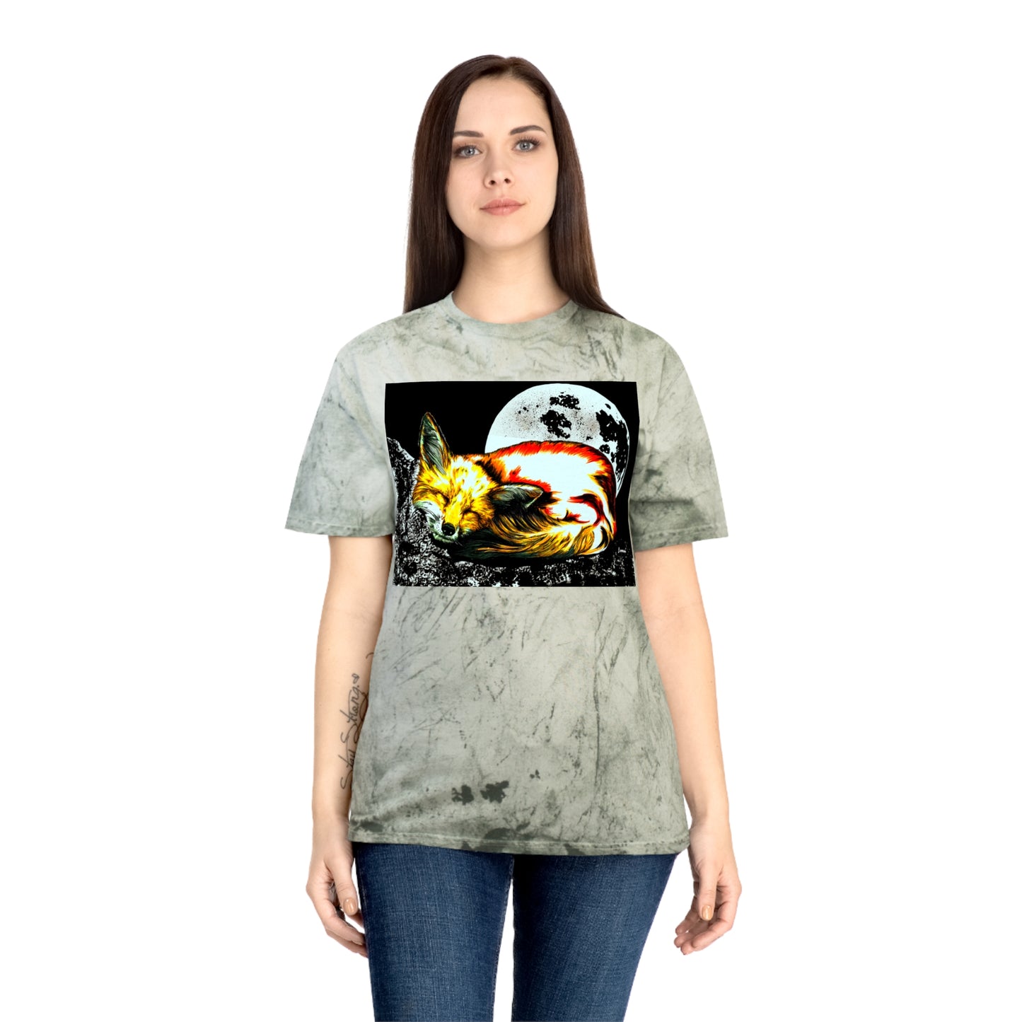 Red Fox Unisex T Shirt with Color Blast Design