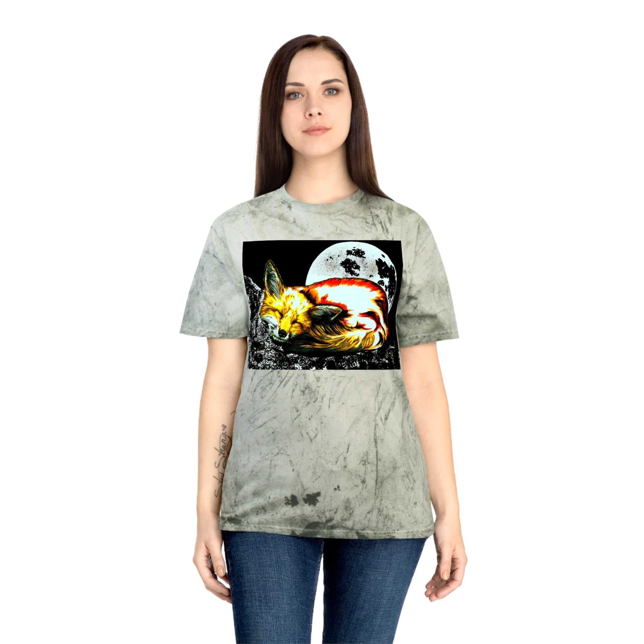 Red Fox Unisex T Shirt with Color Blast Design
