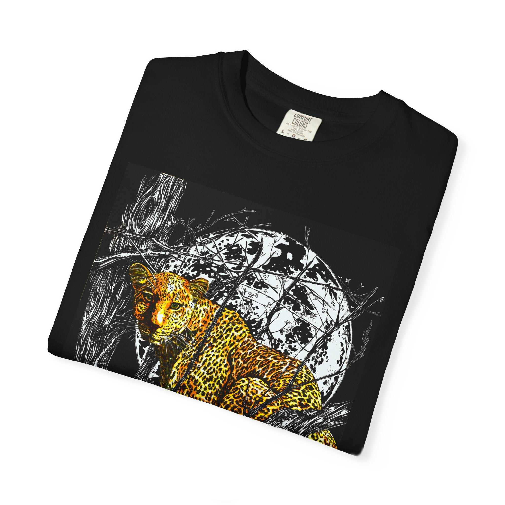 Leopard Unisex Garment-Dyed T-Shirt - Wild Animal Art Tee