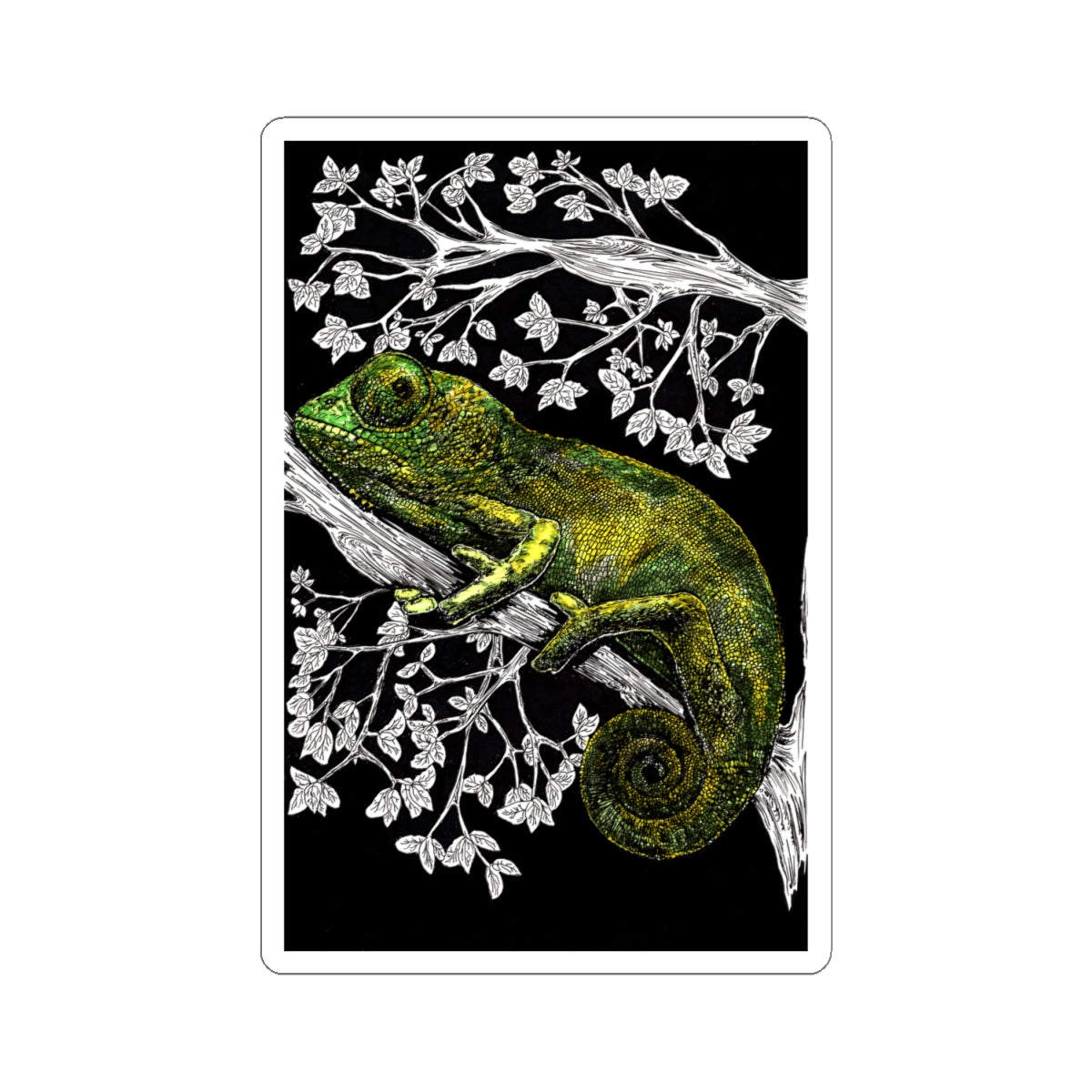 Vibrant Chameleon Kiss-Cut Stickers for Nature Lovers