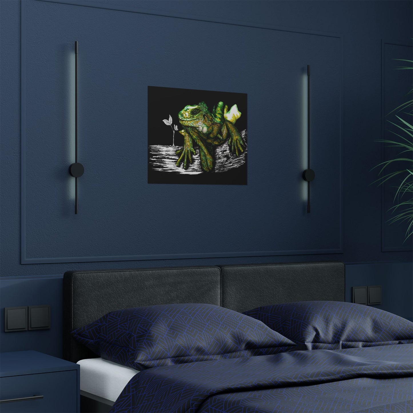 Vibrant Lizard Satin Poster - Stunning 300gsm Wall Art for Nature Lovers