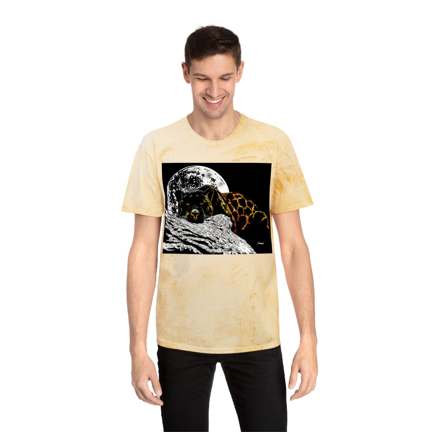 Panther in the Moonlight T Shirt Original Hand Drawn Art