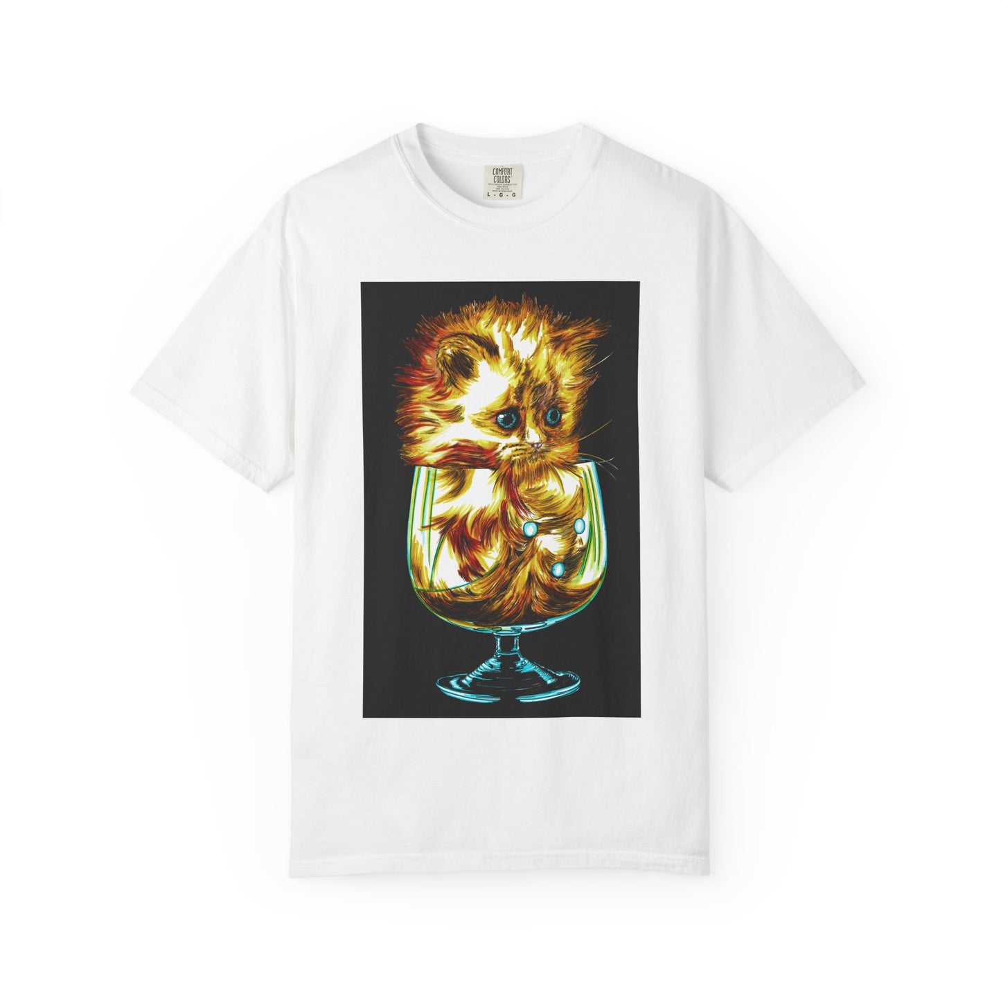 Kitten in a Glass Unisex T-shirt - Hand Drawn Art