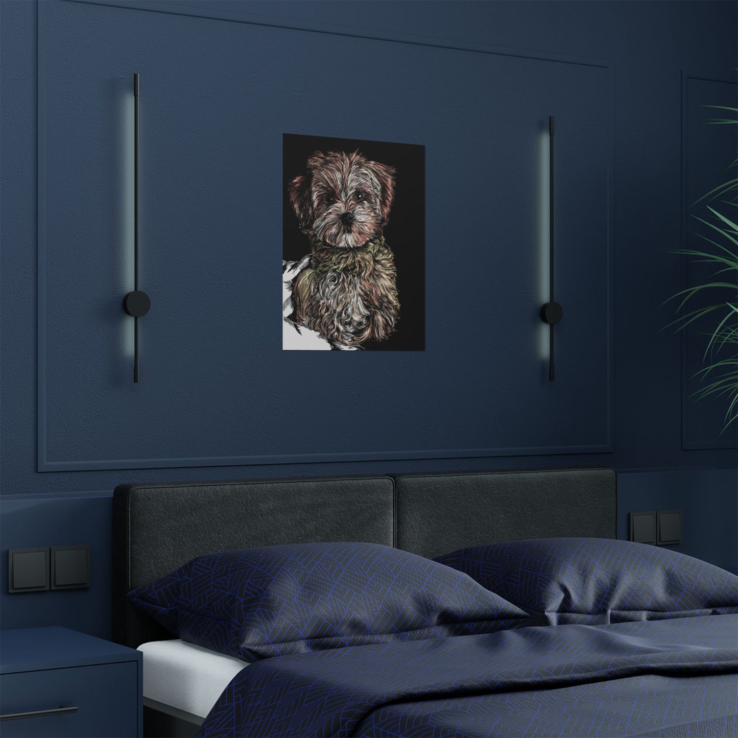 Custom Dog Portrait Satin Poster | 300gsm Pet Art Print