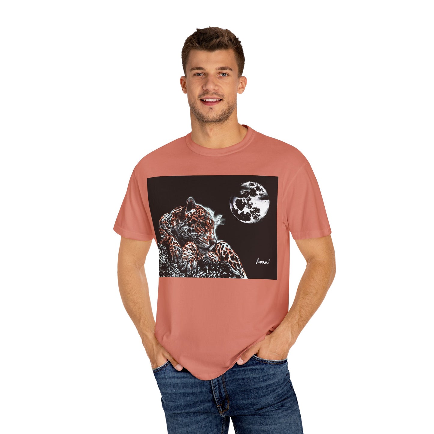 Moonlit Leopard Unisex Garment-Dyed T-Shirt
