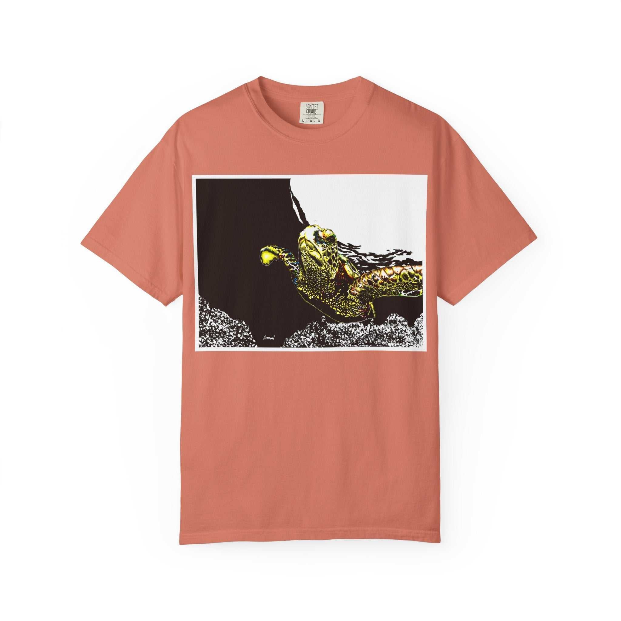 Discover the perfect blend of style and comfort with our Sea Turtle Garment-Dyed Graphic Tee - Unisex Ocean. Embrace the ocean and elevate your wardrobe today!