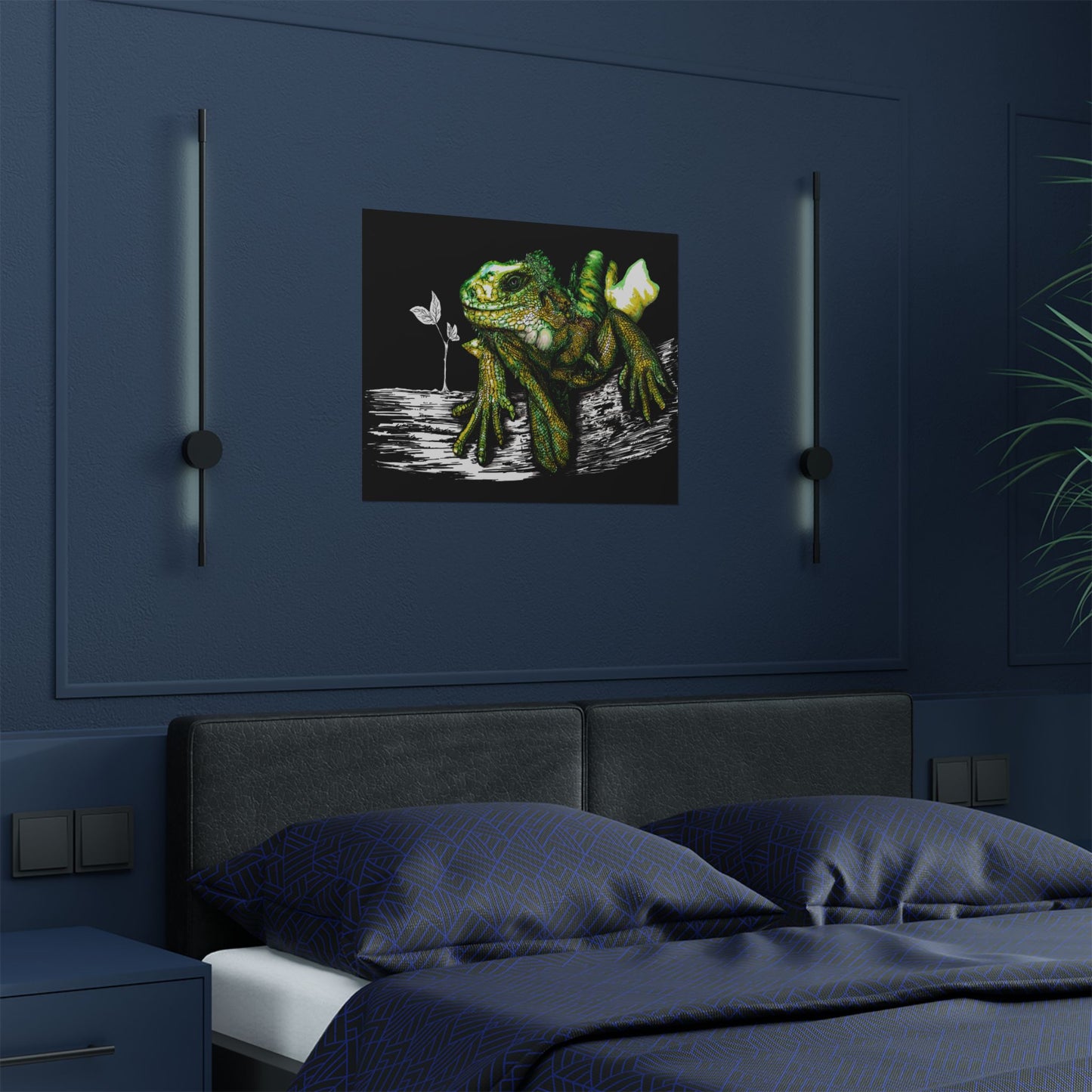 Vibrant Lizard Satin Poster - Stunning 300gsm Wall Art for Nature Lovers