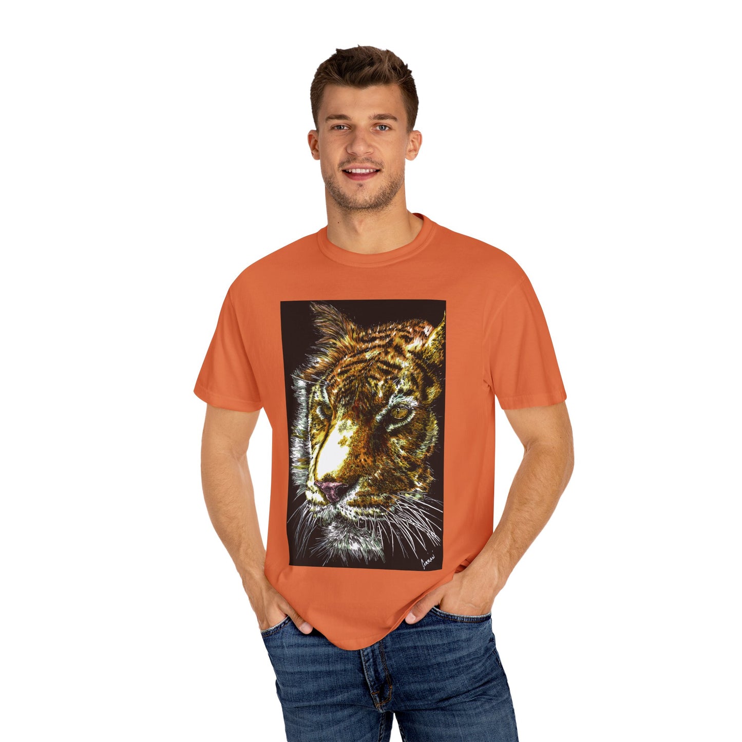 Unisex Tiger Art T-Shirt - Vibrant Animal Print - Nature Lover's Apparel