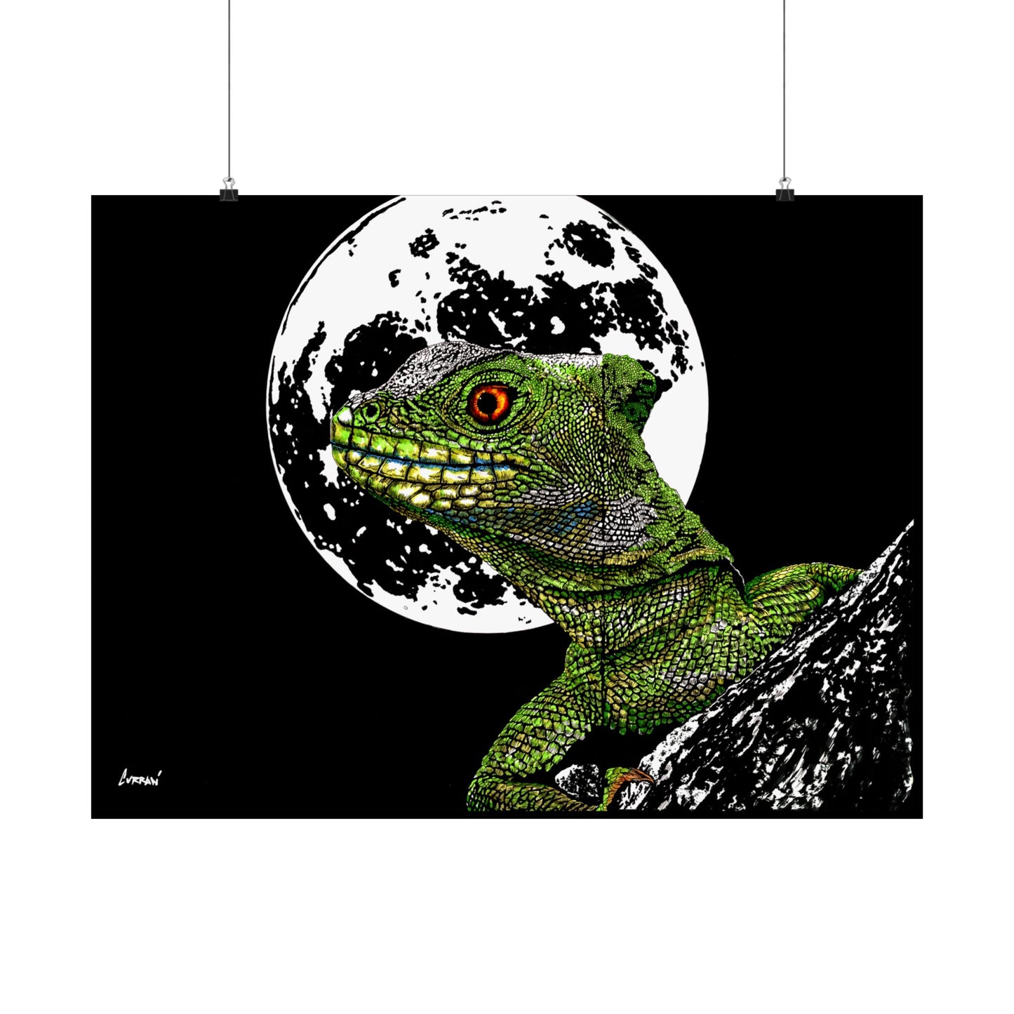 Lizard Moon Satin Poster | 300gsm Art Print for Home Décor