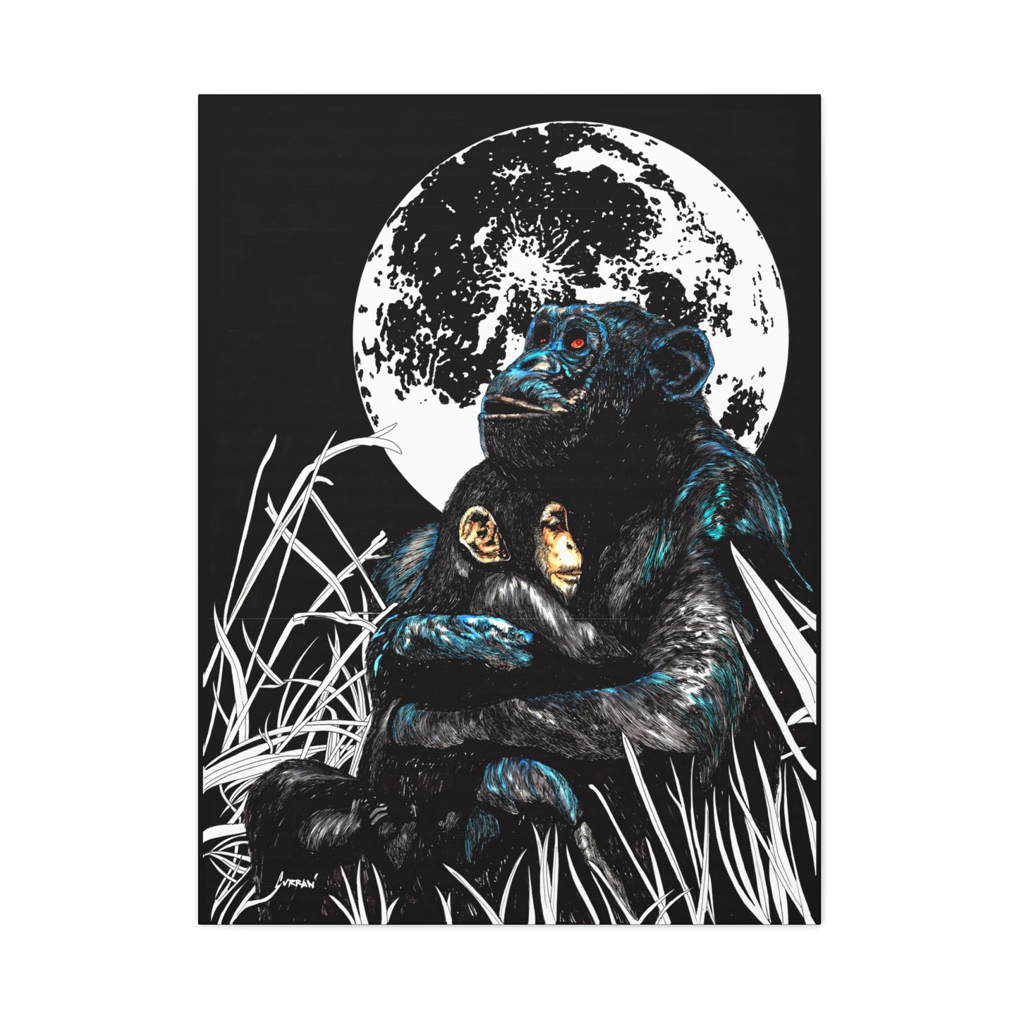 Gorilla Wall Art, Gorilla Print, Hand-Drawn Gorilla, Wildlife Art,