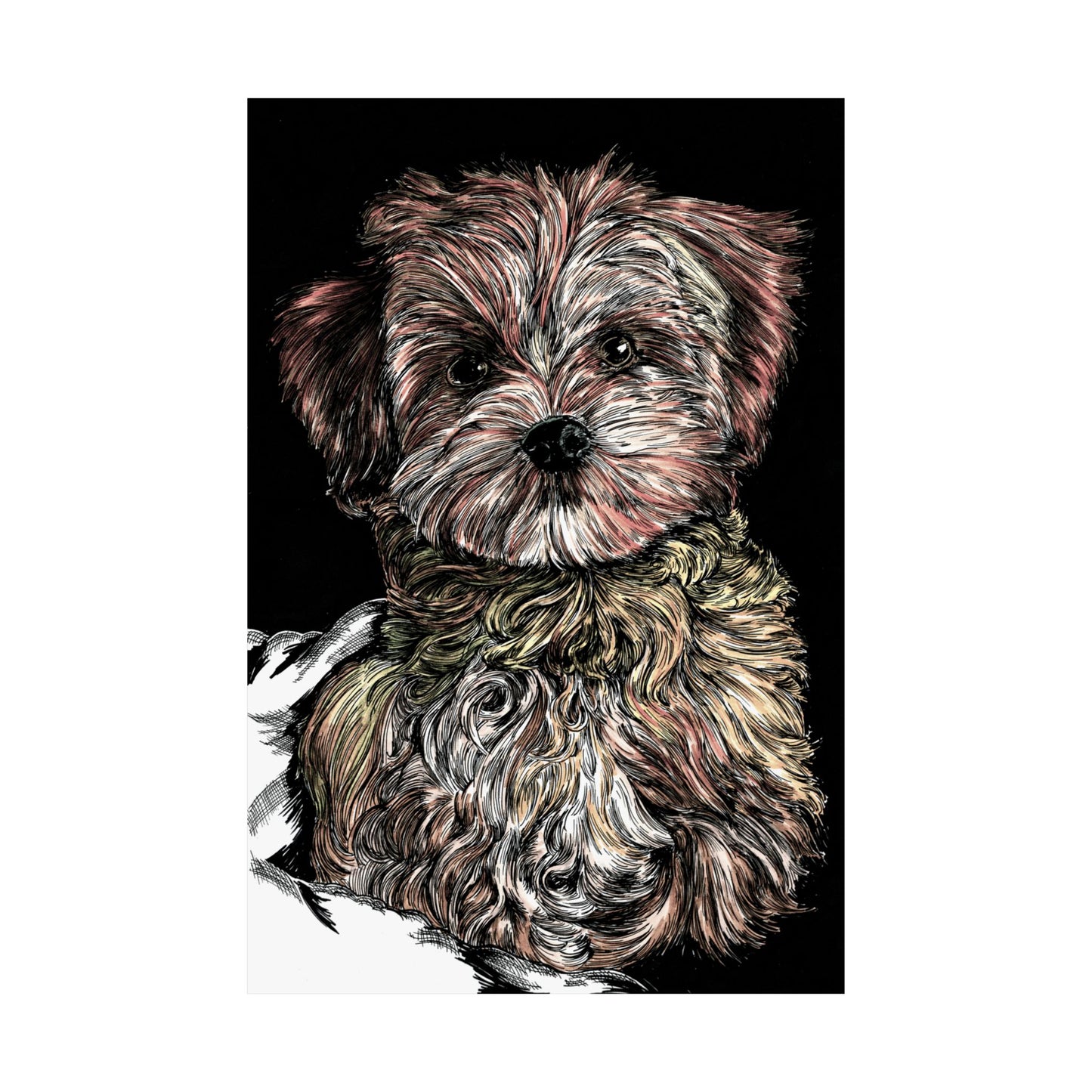 Custom Dog Portrait Satin Poster | 300gsm Pet Art Print
