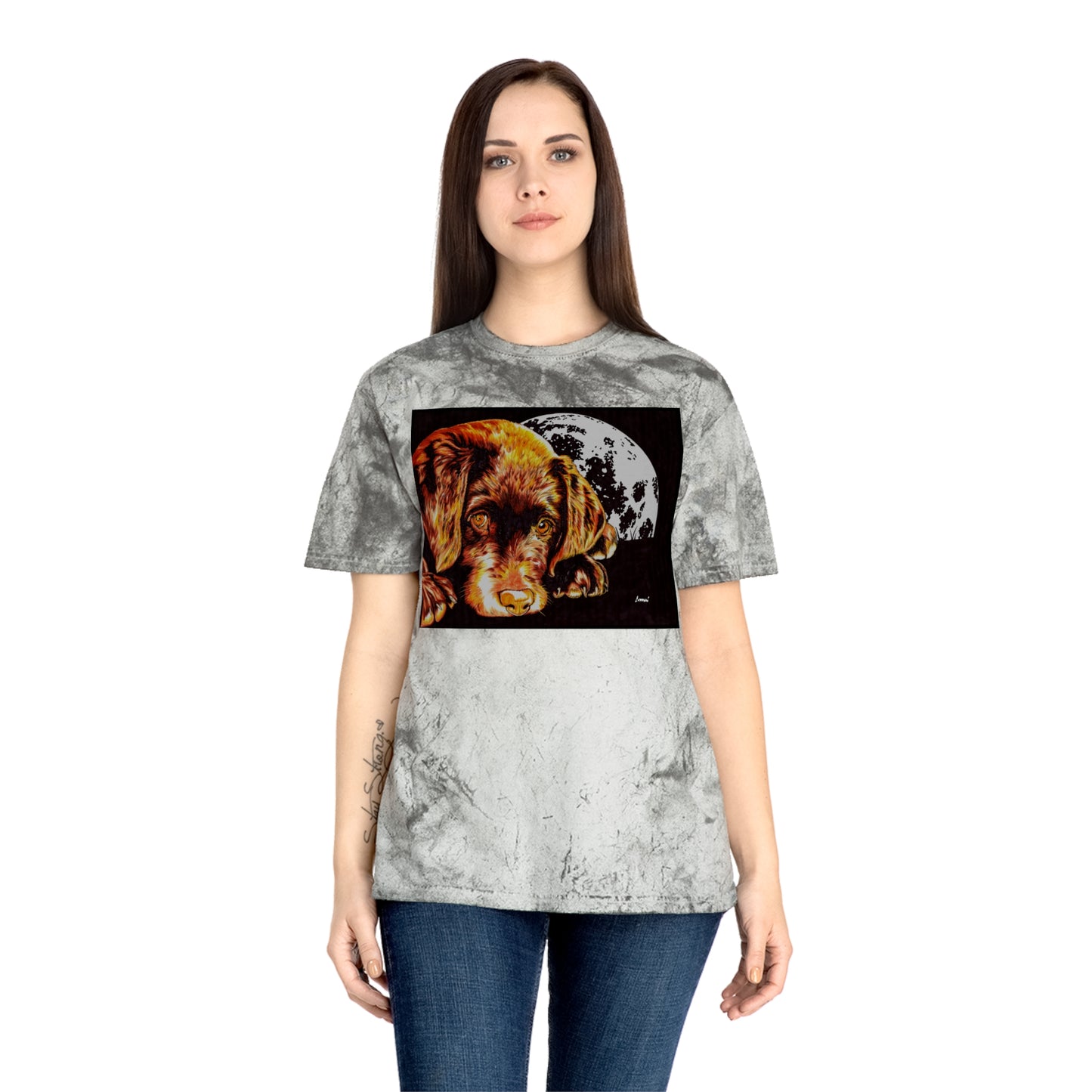 Chocolate Lab Puppy Color Blast T-Shirt - Unisex Artistic Pet Tee