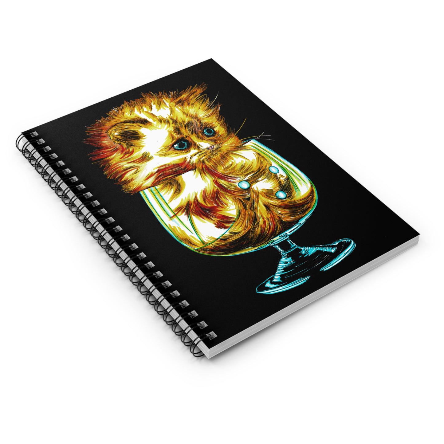 Kitten Spiral Notebook - Ruled Line, Original Hand Drawn Art