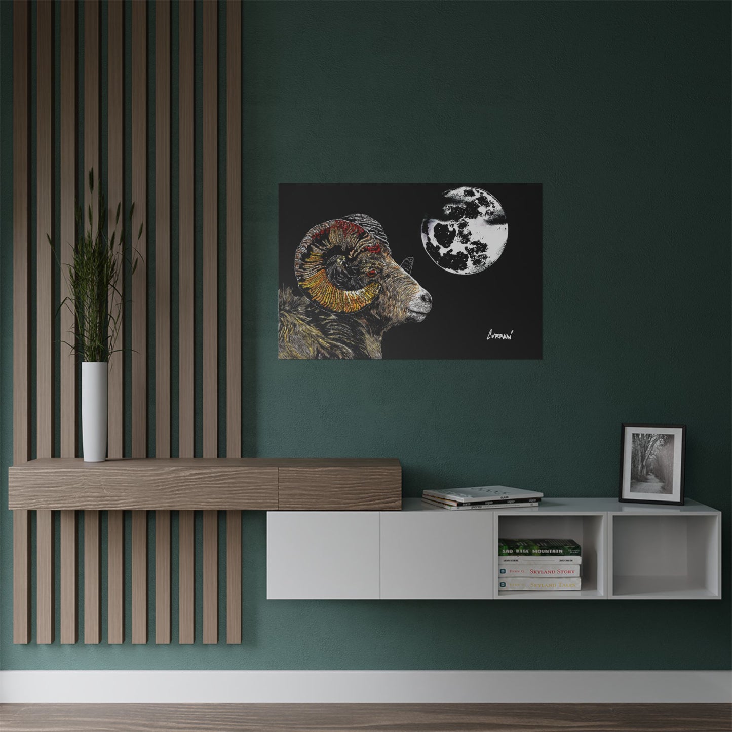 Mountain Ram Satin Poster - 300gsm Art Print for Home Decor