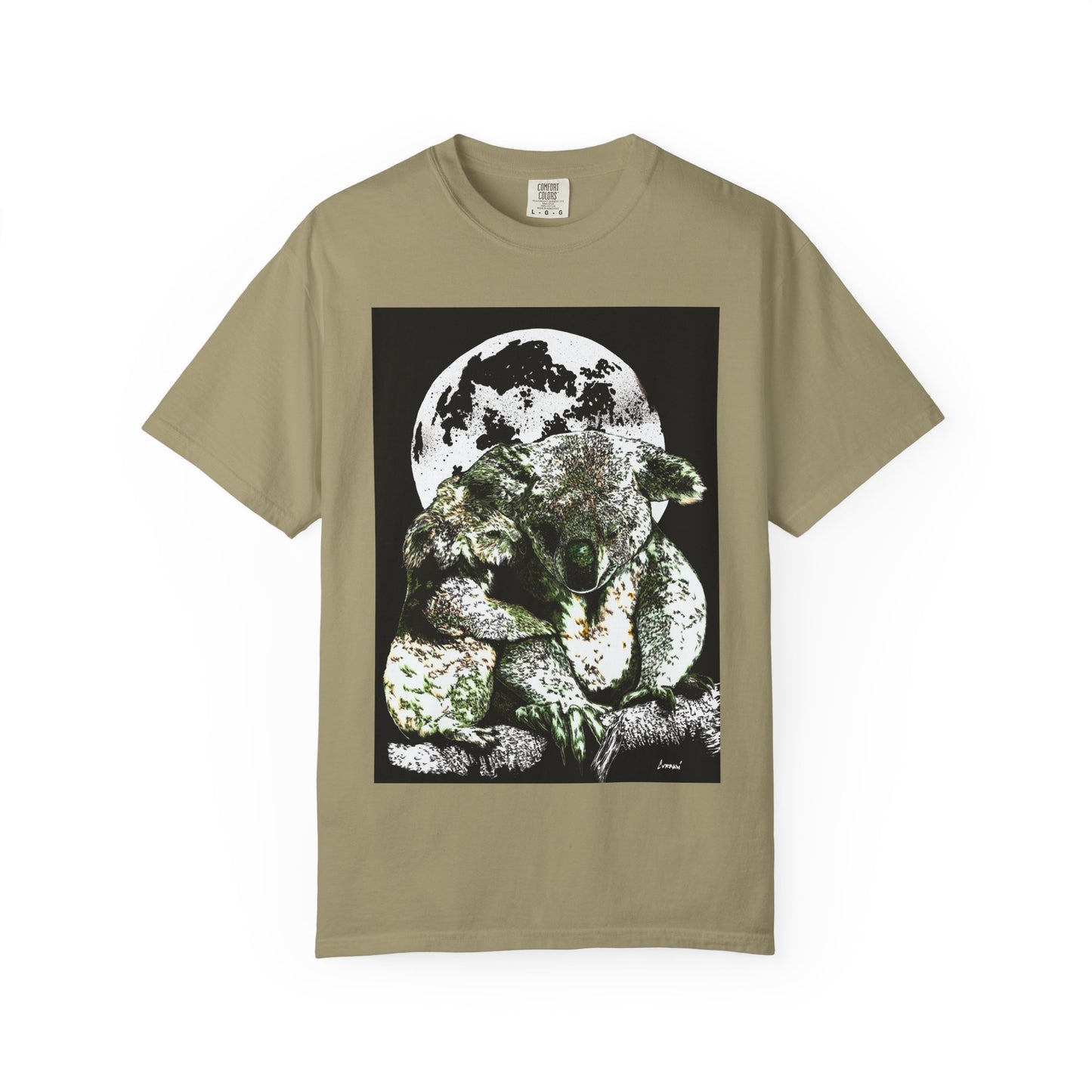 Moonlit Koala T-Shirt for Nature Lovers - Unisex Garment-Dyed Eco-Friendly Tee