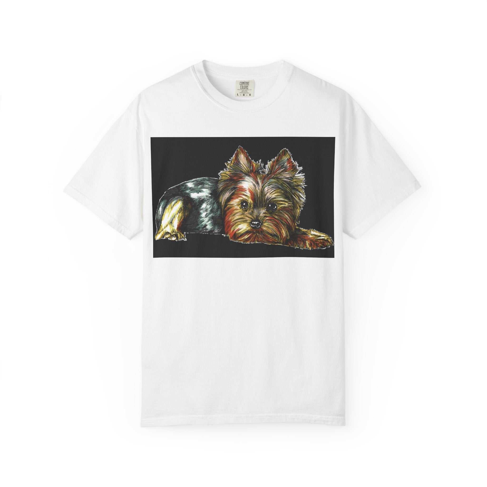 Discover the charm of the Yorkie Terrier Unisex Garment-Dyed T-Shirt – Original Hand-Drawn Art, a must-have for dog lovers everywhere.