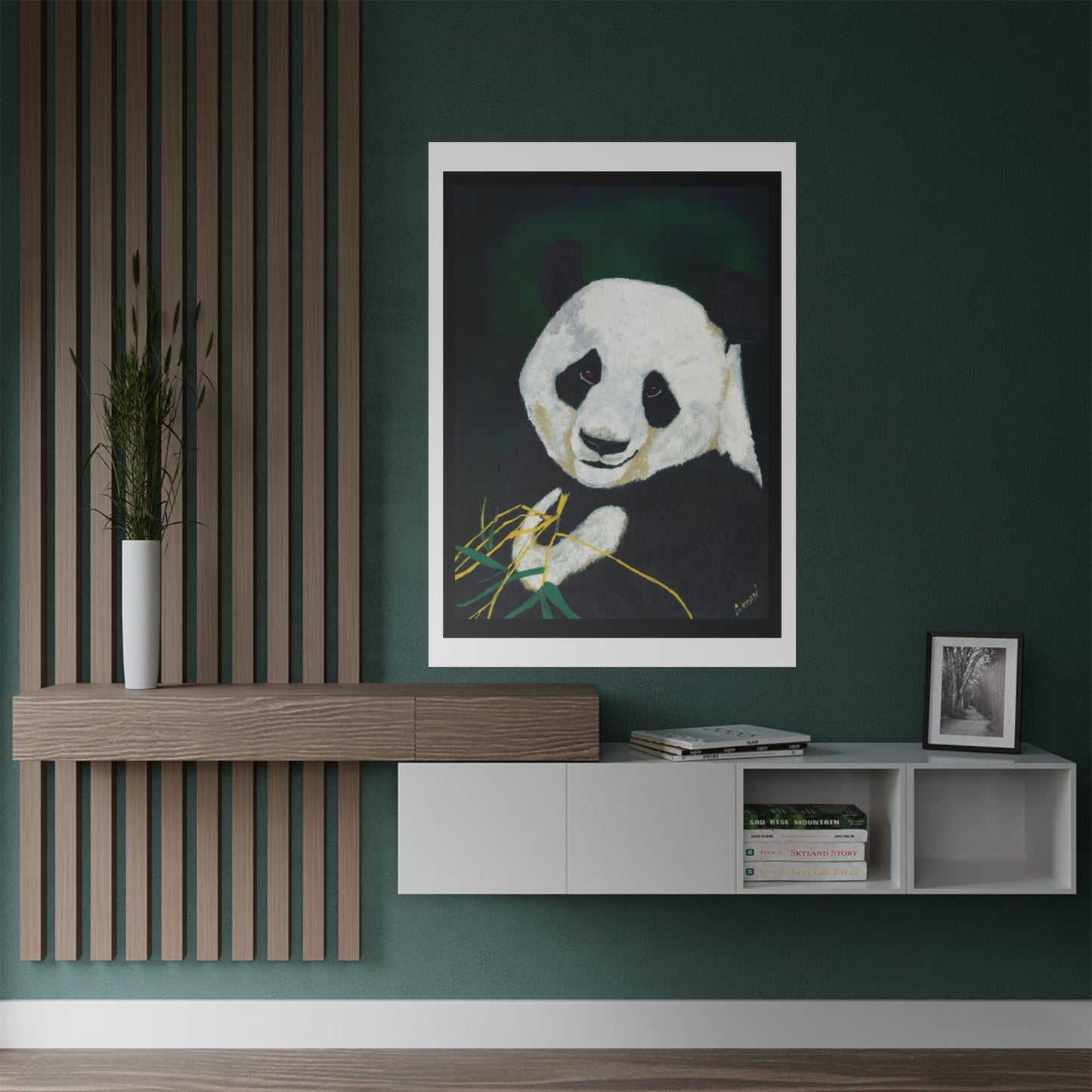 Panda Portrait Satin Poster - 300gsm Wall Art for Nature Lovers